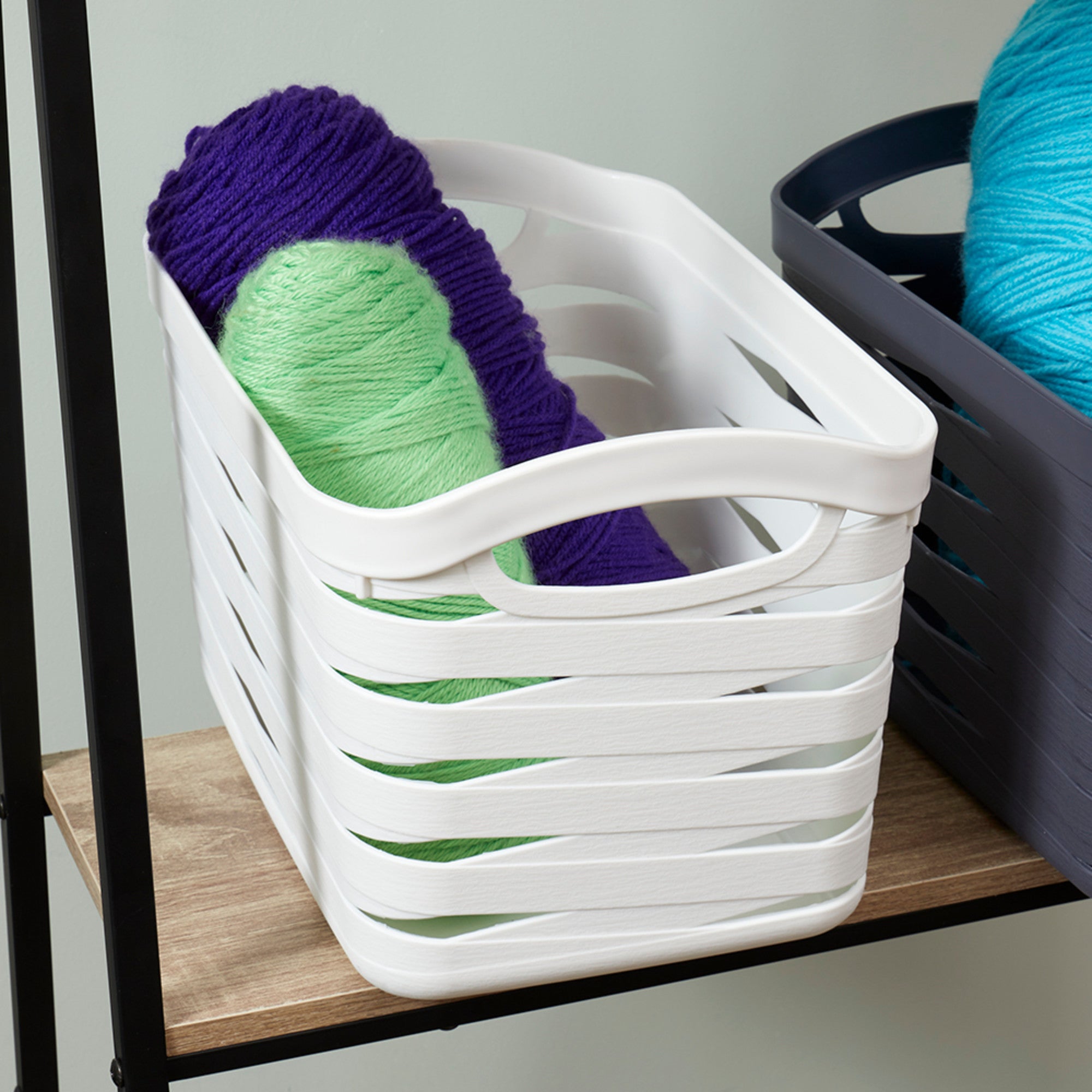 Home Basics Avaris Large Plastic Storage Basket - Assorted Colors