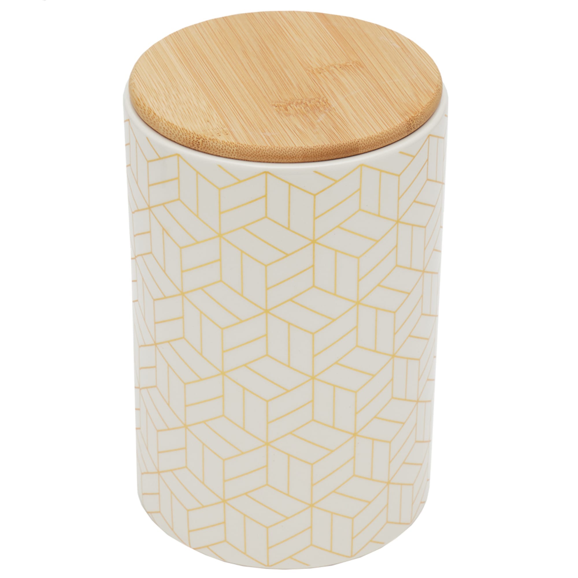 Home Basics Cubix Large Ceramic Canister with Bamboo Top $7.00 EACH, CASE PACK OF 12