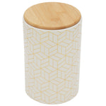 Load image into Gallery viewer, Home Basics Cubix Large Ceramic Canister with Bamboo Top $7.00 EACH, CASE PACK OF 12
