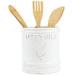 Load image into Gallery viewer, Home Basics Rustic Chic Rooster Ceramic Utensil Crock, White $10 EACH, CASE PACK OF 6
