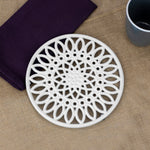 Load image into Gallery viewer, Home Basics Sunflower Heavy Weight Cast Iron Trivet, White $5.00 EACH, CASE PACK OF 6
