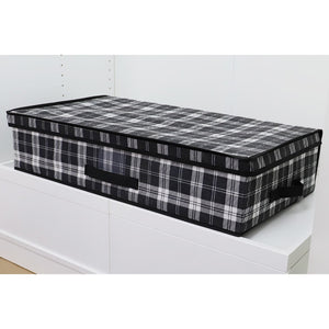 Home Basics Plaid Non-Woven Under the Bed Storage Box with Label Window, Black $8.00 EACH, CASE PACK OF 12