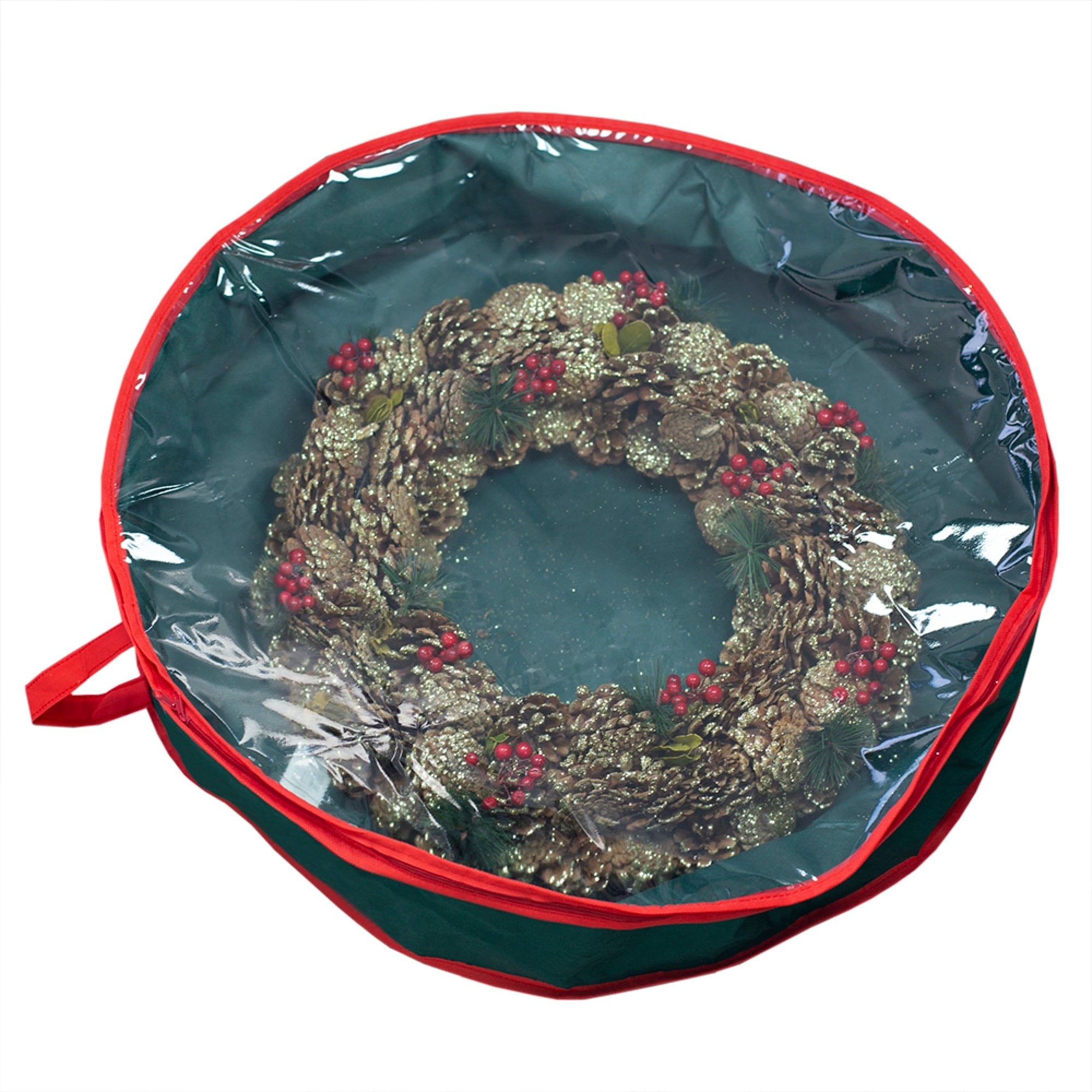 Home Basics 25" Christmas Wreath Bag, Green $4.00 EACH, CASE PACK OF 12