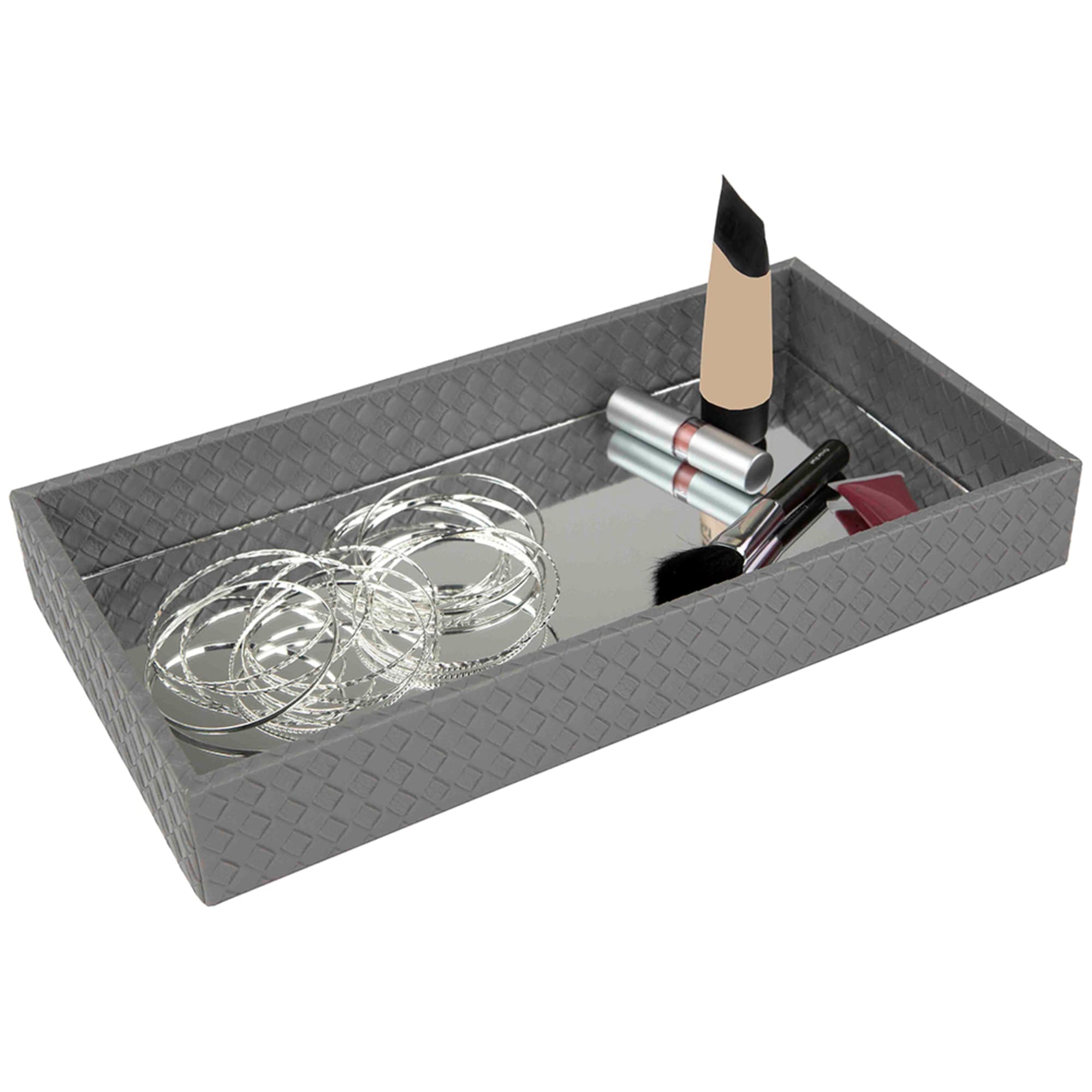 Home Basics Decorative Vanity Tray with Mirror $10.00 EACH, CASE PACK OF 6
