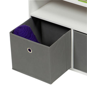Home Basics 2 Cube Shelf with Two Non-Woven Bins, White $40.00 EACH, CASE PACK OF 1