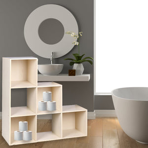 Home Basics Open and Enclosed Tiered 6 Cube MDF Storage Organizer, Oak $40.00 EACH, CASE PACK OF 1
