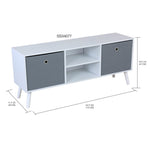 Load image into Gallery viewer, Home Basics TV Stand with 2 Non-Woven Bins, White $40.00 EACH, CASE PACK OF 1
