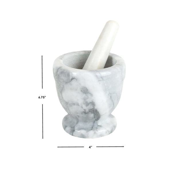 Storied Home White Marble Mortar and Pestle