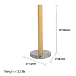 Load image into Gallery viewer, Home Basics Freestanding Bamboo Paper Towel Holder with Granite Base, White $6 EACH, CASE PACK OF 6
