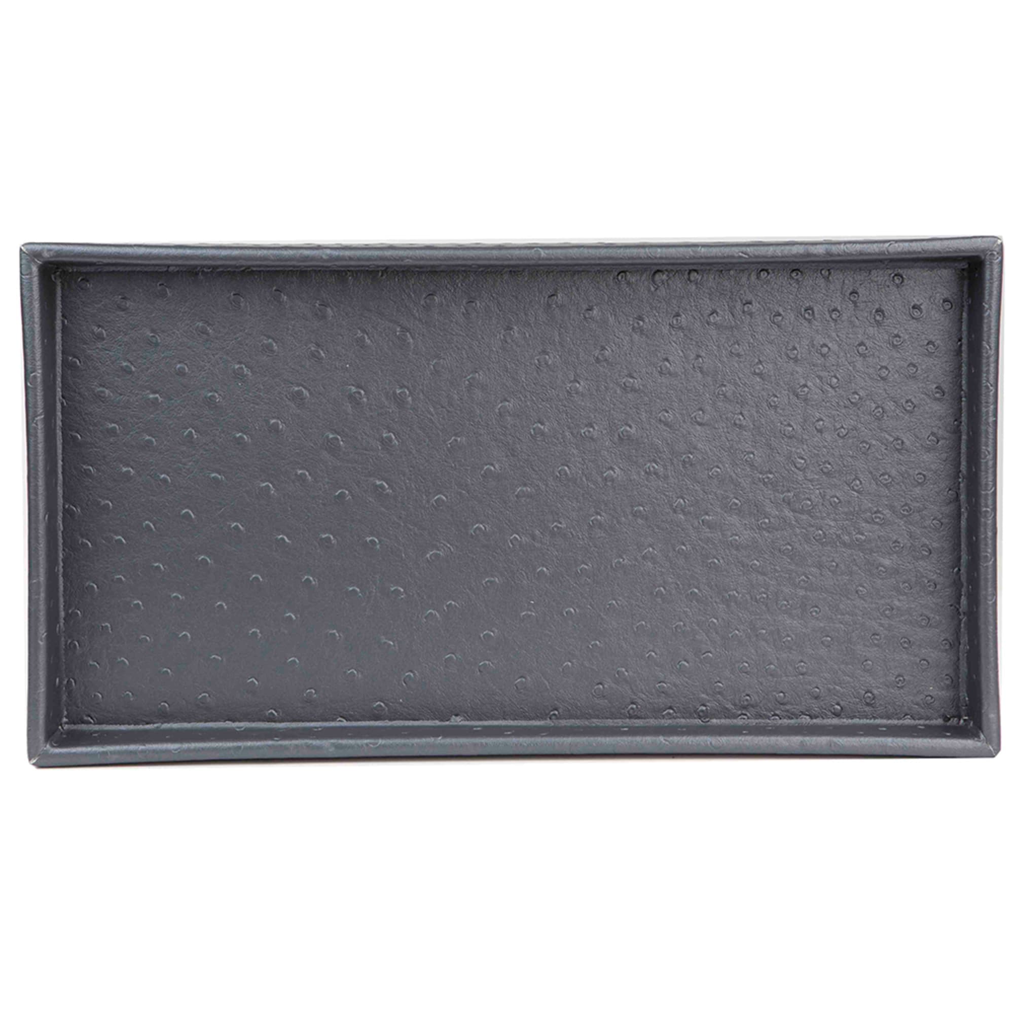 Home Basics Faux Ostrich Vanity Tray, Grey $5.00 EACH, CASE PACK OF 8