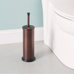 Load image into Gallery viewer, Home Basics Hideaway Tall Toilet Brush Holder with Steel Handled Brush, Bronze $6.00 EACH, CASE PACK OF 12
