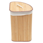 Load image into Gallery viewer, Home Basics Folding Corner Bamboo Hamper with Liner, Natural $15 EACH, CASE PACK OF 6
