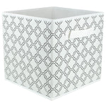 Load image into Gallery viewer, Home Basics Quatrefoil Collapsible Non-Woven Storage Cube, White $3.00 EACH, CASE PACK OF 12
