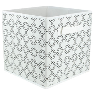 Home Basics Quatrefoil Collapsible Non-Woven Storage Cube, White $3.00 EACH, CASE PACK OF 12