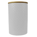 Load image into Gallery viewer, Home Basics Honeycomb Large  Ceramic Canister, White $7.00 EACH, CASE PACK OF 12
