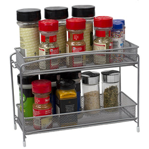 Home Basics 2 Tier Mesh Steel Helper Shelf with Removable Sliding Baskets, Silver $10 EACH, CASE PACK OF 6