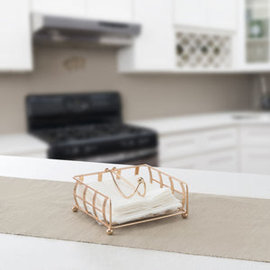 Home Basics Lyon Flat Napkin Holder with Weighted Pivoted Arm, Rose Gold $6.00 EACH, CASE PACK OF 12