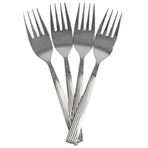 Home Basics Eternity 4-Piece Stainless Steel Salad Fork Set, Silver $2.00 EACH, CASE PACK OF 36