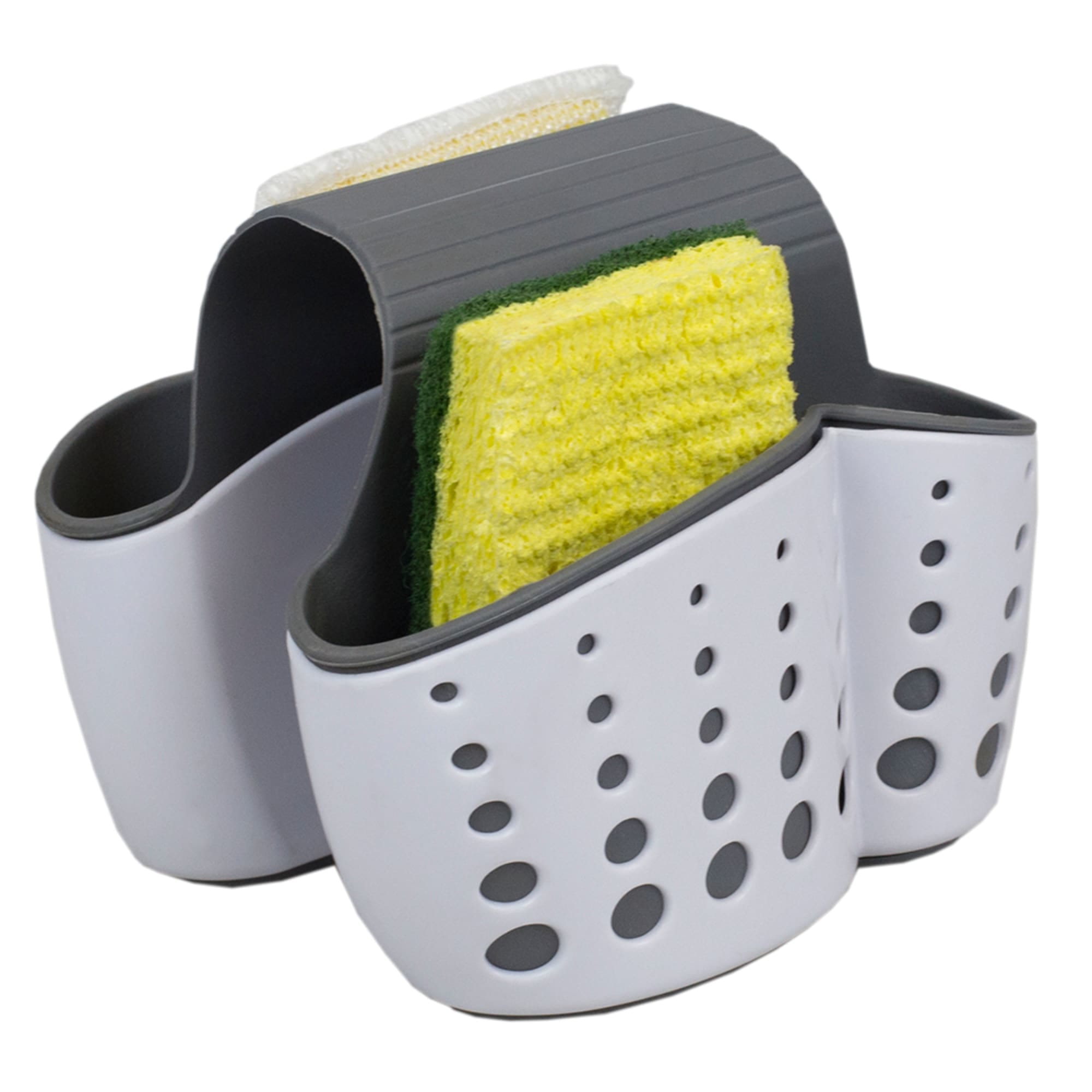 2 Pack Sponge Holder for Double-Sink, Caddy Brush Soap Organizer