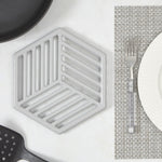 Load image into Gallery viewer, Home Basics Lines Cast Iron Trivet, Grey $8.00 EACH, CASE PACK OF 6

