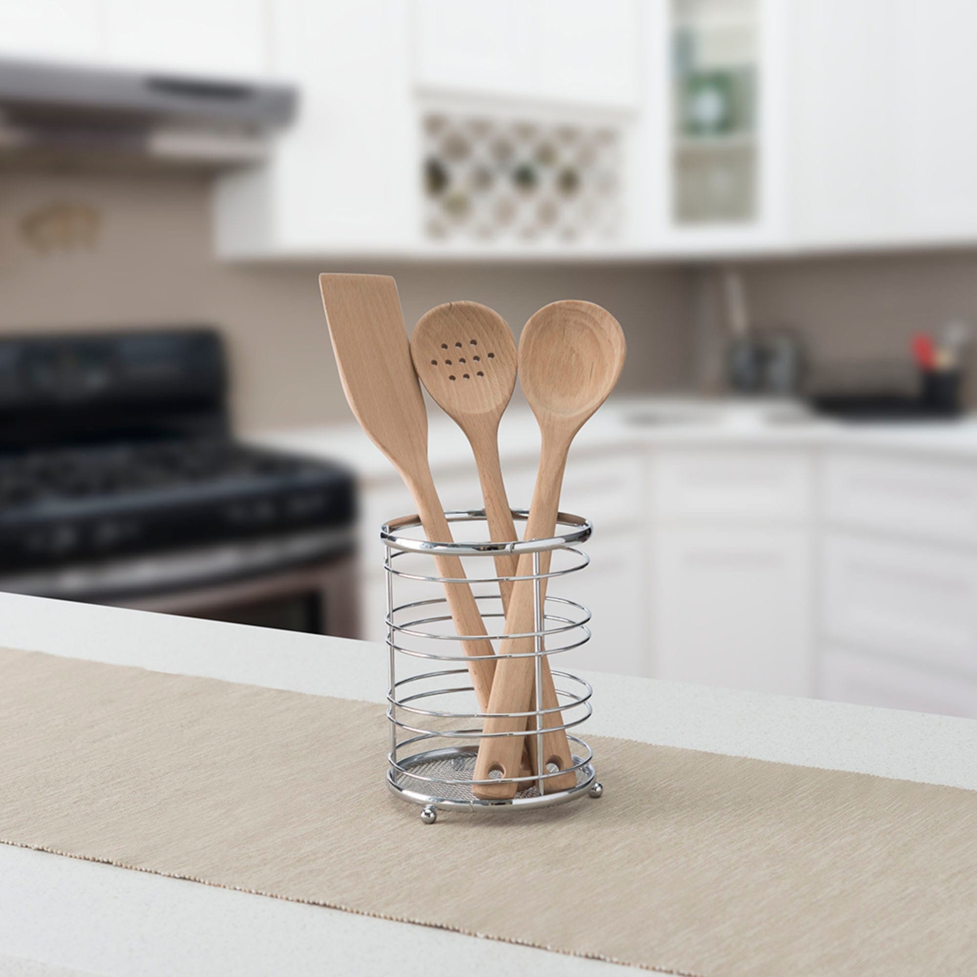 Home Basics Chrome Plated Steel Cutlery Holder $4.00 EACH, CASE PACK OF 24