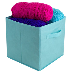 Home Basics Collapsible and Foldable Non-Woven Storage Cube, Turquoise $3.00 EACH, CASE PACK OF 12