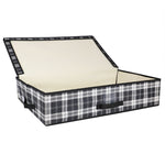 Load image into Gallery viewer, Home Basics Plaid Non-Woven Under the Bed Storage Box with Label Window, Black $8.00 EACH, CASE PACK OF 12
