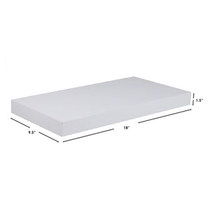 Home Basics 18" MDF Floating Shelf, White $8.00 EACH, CASE PACK OF 6