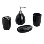 Load image into Gallery viewer, Home Basics 4 Piece Bath Accessory Set, Black $10.00 EACH, CASE PACK OF 12
