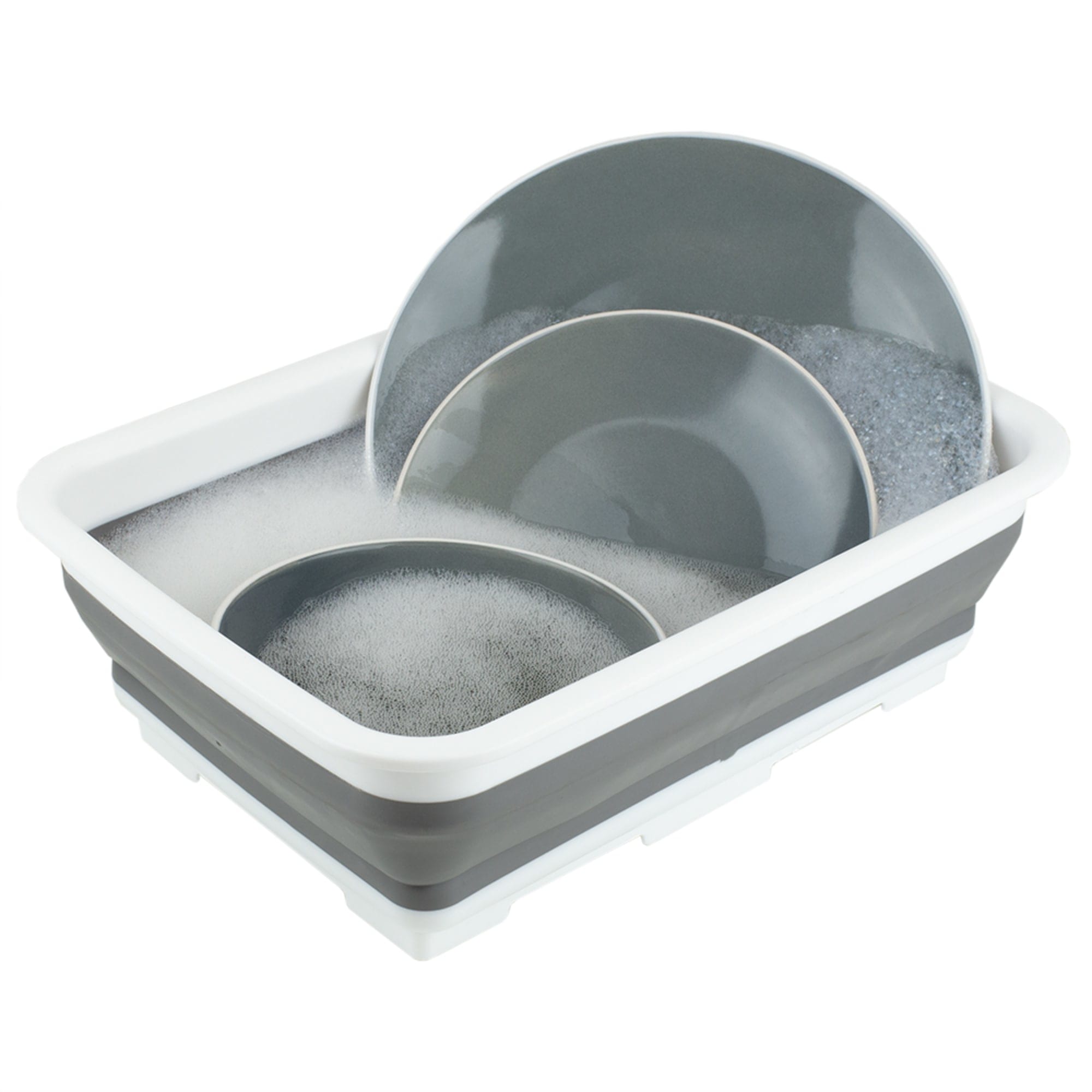 Home Basics Collapsible Silicone and Plastic Multi-Purpose Storage Washing Basin, Grey $6.00 EACH, CASE PACK OF 12