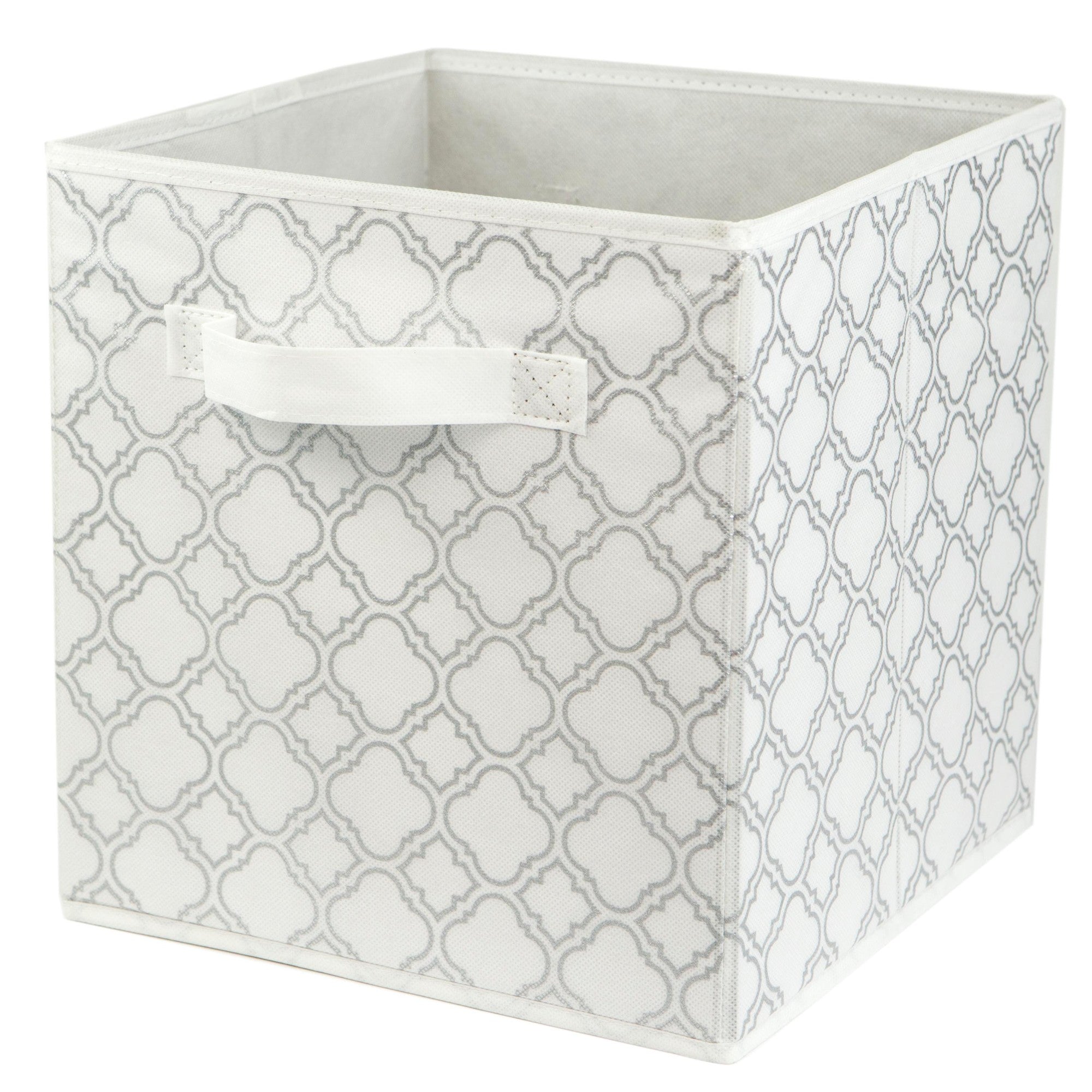 Home Basics  Metallic Storage Bin, Silver - Assorted Colors