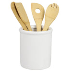Load image into Gallery viewer, Home Basics Glazed Ceramic Utensil Crock, White $6.00 EACH, CASE PACK OF 6
