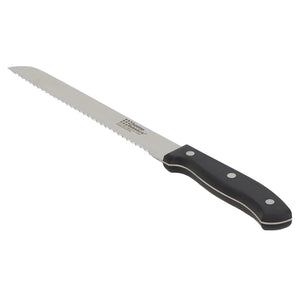 Home Basics 8" Stainless Steel Bread Knife with Contoured Bakelite Handle, Black $2.50 EACH, CASE PACK OF 24