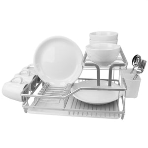 Michael Graves Elevated 2 Tier Dish Rack with Dual Compartment Utensil Holder, Grey $40.00 EACH, CASE PACK OF 4