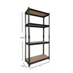 Load image into Gallery viewer, Home Basics Quick Assembly 4 Tier Heavy Duty Shelf, (25&quot; x 59&quot;), Black
 $60.00 EACH, CASE PACK OF 1
