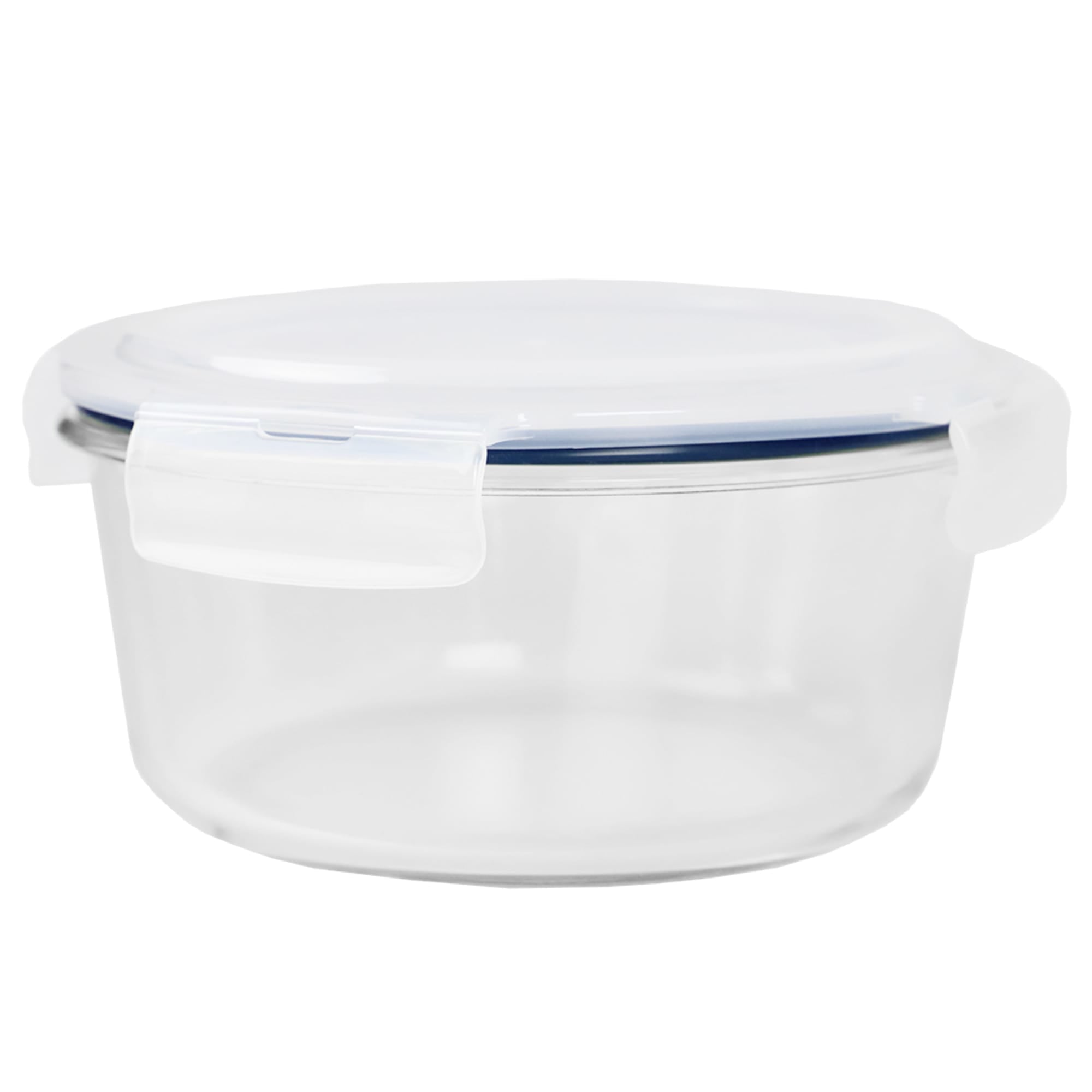 Michael Graves Design 58 Ounce High Borosilicate Glass Round Food Storage Container with Indigo Rubber Seal $8.00 EACH, CASE PACK OF 12