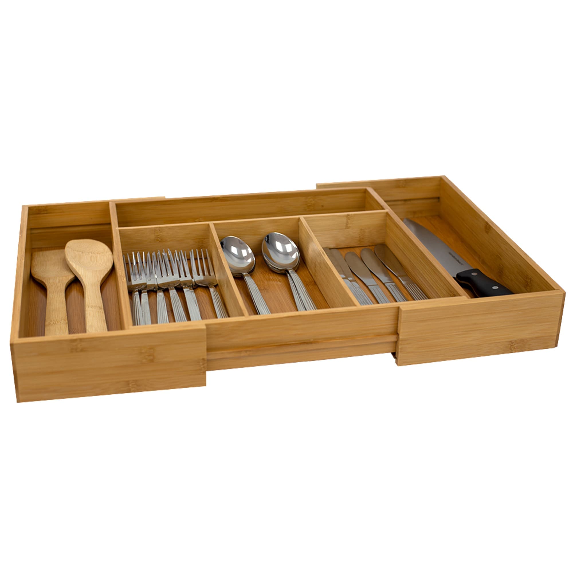 Home Basics Expandable Bamboo Cutlery Tray, Natural $12.00 EACH, CASE PACK OF 6