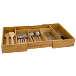 Load image into Gallery viewer, Home Basics Expandable Bamboo Cutlery Tray, Natural $12.00 EACH, CASE PACK OF 6
