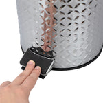 Load image into Gallery viewer, Home Basics Embossed Stainless Steel  3 Lt  Waste Bin, Silver $10.00 EACH, CASE PACK OF 6
