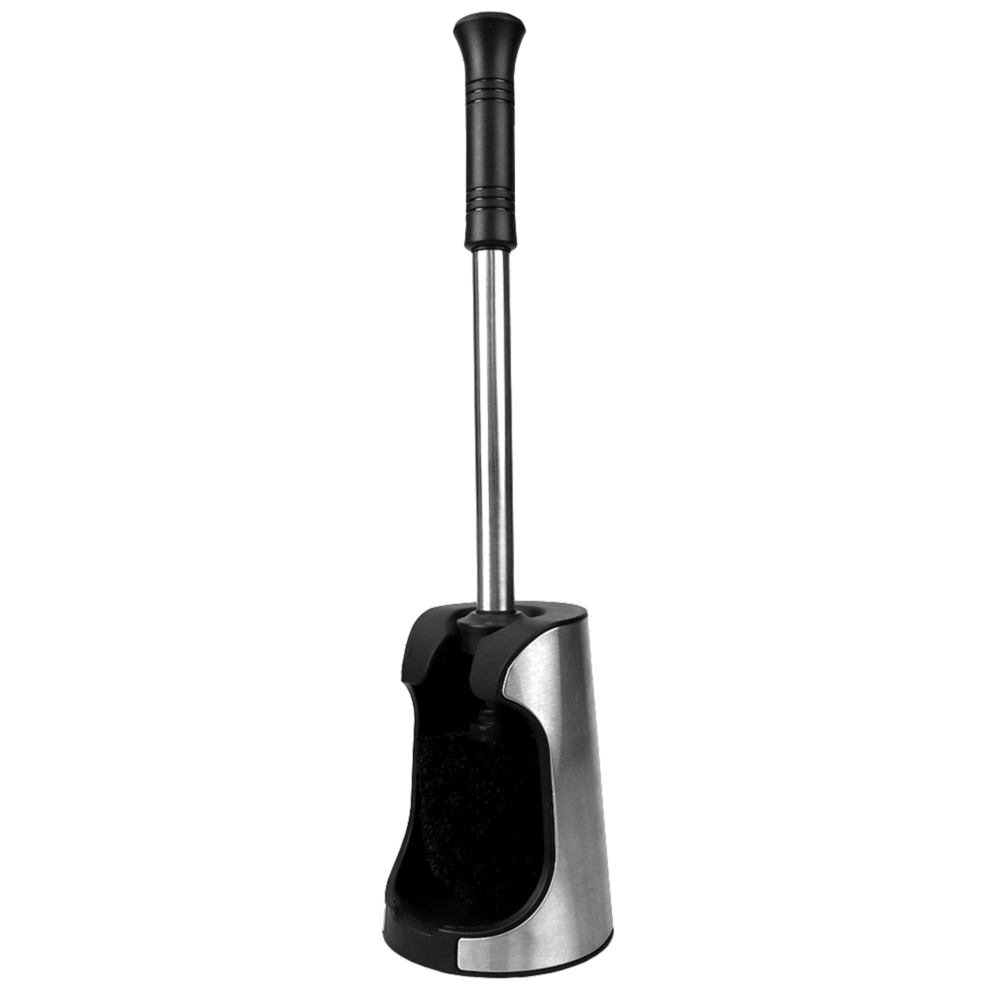 Home Basics Brushed Stainless Toilet Brush with Holder and Comfort Grip Handle with Easy to Store Compact Non-Skid Caddy, Black $10.00 EACH, CASE PACK OF 12
