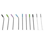 Load image into Gallery viewer, Home Basics Soft Silicone Tip Stainless Steel Straw Set, Multi-color, (Pack of 10) $4.00 EACH, CASE PACK OF 24
