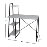 Load image into Gallery viewer, Home Basics Computer Desk With 3 Shelves, Grey $50.00 EACH, CASE PACK OF 1
