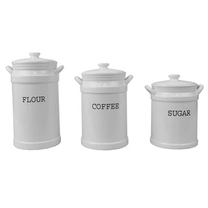 Home Basics Doric 3 Piece Ceramic Canisters, White $20 EACH, CASE PACK OF 2