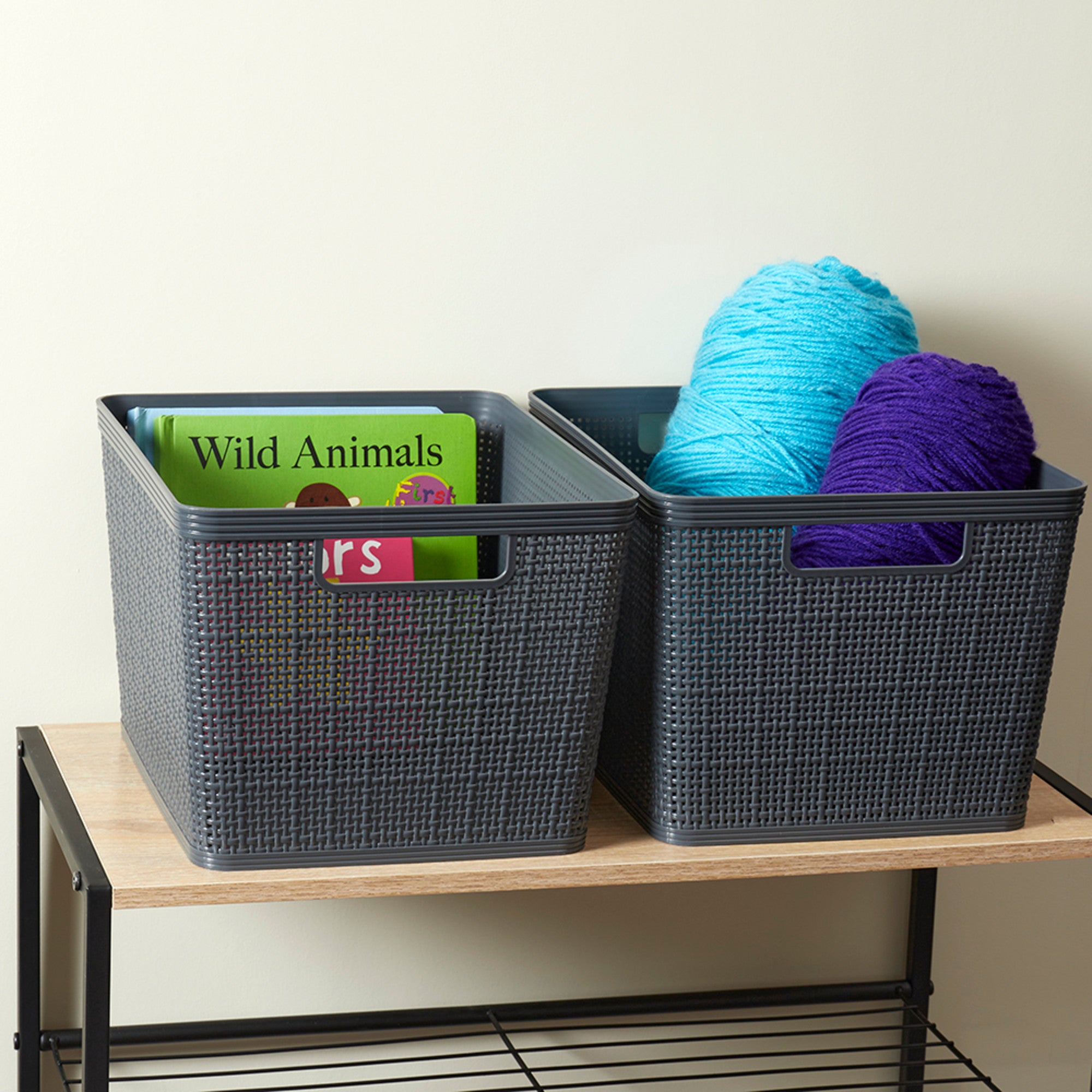 Home Basics Trellis Mezzo 2 Piece Plastic Baskets - Assorted Colors