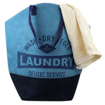 Load image into Gallery viewer, Home Basics Deluxe Service Wash Dry Fold Canvas Laundry Tote, Blue $10.00 EACH, CASE PACK OF 6
