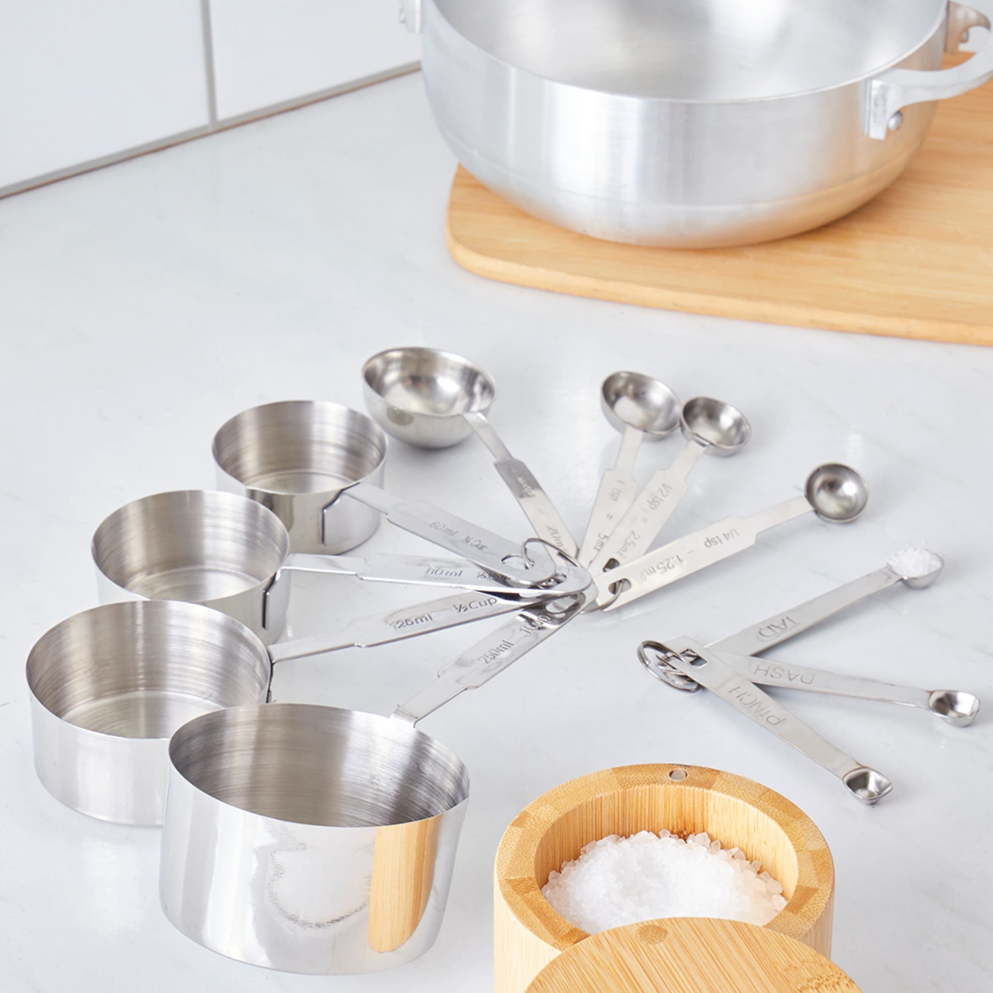 Home Basics 11 Piece Stainless Steel Measuring Cups and Spoons Set $8.00 EACH, CASE PACK OF 24