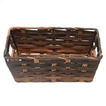 Load image into Gallery viewer, Home Basics Small Faux Rattan Basket with Cut-out Handles, Coffee $6.50 EACH, CASE PACK OF 6
