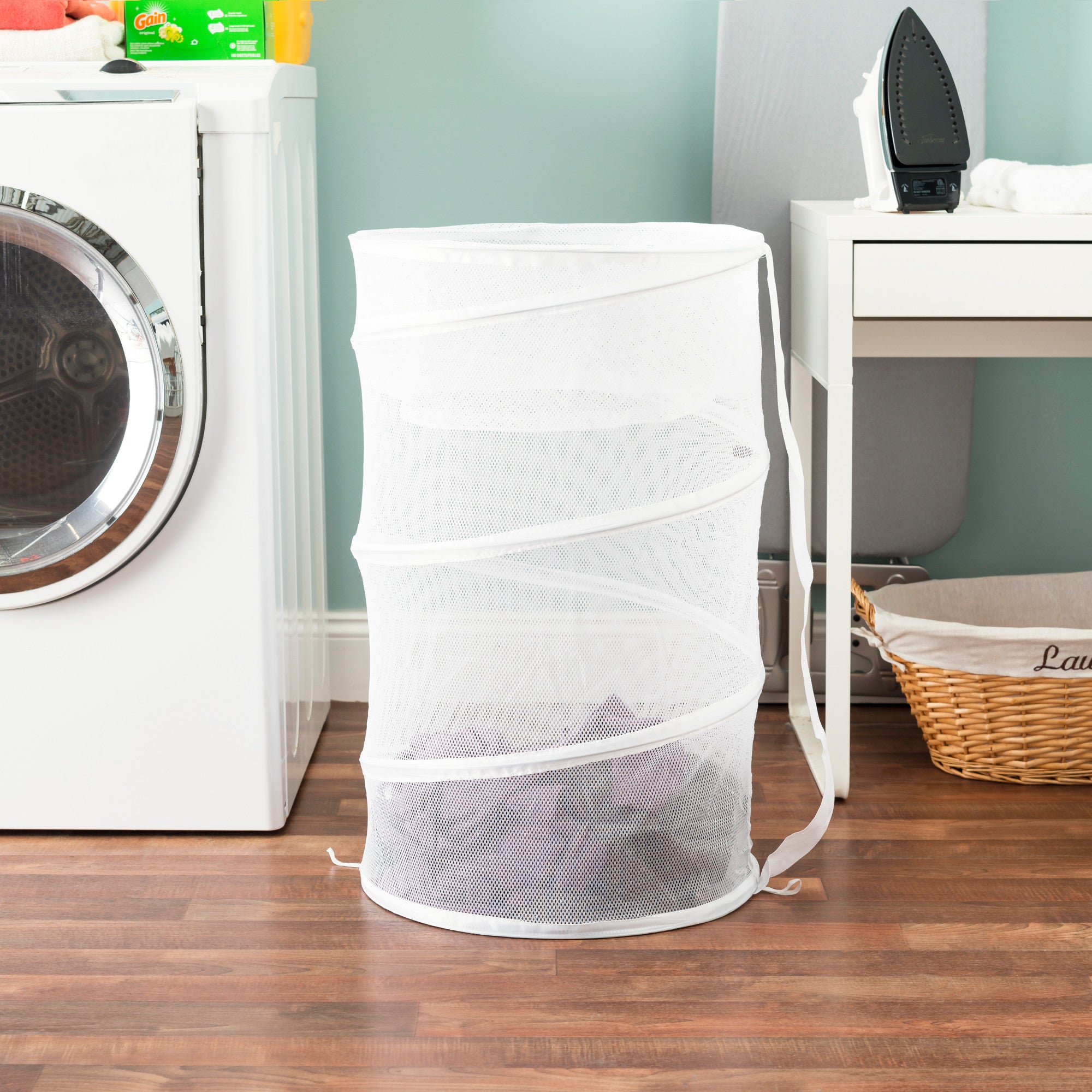 Home Basics Mesh Barrel Laundry Hamper - Assorted Colors
