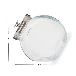 Home Basics Medium 57.48 oz. Round Glass Medium Candy Storage Jar with Stainless Steel Top, Clear $4.00 EACH, CASE PACK OF 12
