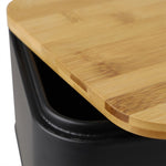 Load image into Gallery viewer, Home Basics Bistro Tin Bread Box with Bamboo Lid, Black $15.00 EACH, CASE PACK OF 4
